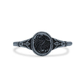 Dainty Handmade Traditional Stylish Oxidized Flower Design Band Solid 925 Sterling Silver Thumb Ring (8mm)