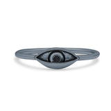 Unique Eyeball Oxidized Minimalist Half Closed Eye Fascinating Band Solid 925 Sterling Silver Thumb Ring (4.9mm)