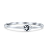 Classic Tiny Moon And Star Design Stackable Oxidized Statement Band Solid 925 Sterling Silver Thumb Ring (3.8mm)