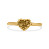 Dainty Small Heart Shape With Beach Ocean Wave Dolphin Engraved Scenery Trendy Oxidized Band Solid 925 Sterling Silver Thumb Ring (6.7mm)