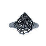 Vintage Spiderweb Statement Fashion Oxidized Unique Style Band Solid 925 Sterling Silver Thumb Ring (14.6mm)