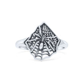 Vintage Spiderweb Statement Fashion Oxidized Unique Style Band Solid 925 Sterling Silver Thumb Ring (14.6mm)