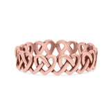 Stackable Iconic Cut Out Open Love Hearts Knot Statement Oxidized Fashion Band Solid 925 Sterling Silver Thumb Ring (4.8mm)