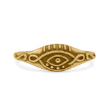 Antique Swirl Egyptian Engraved Evil Eye Oxidized Protection Designer Traditional Band Solid 925 Sterling Silver Thumb Ring (6.6mm)