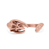 Open Cute Mouse Tail Adjustable Animal Fashion Design Oxidized Finish Band Solid 925 Sterling Silver Thumb Ring (6.8mm)