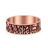 Desert Design Cactus Traditional Oxidized Trending Band Solid 925 Sterling Silver Thumb Ring 7mm