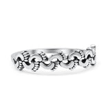 Vintage Baby Footprint Oxidized Trendy Band Solid 925 Sterling Silver Thumb Ring (4.7mm)