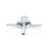 Dainty Single Mushroom Shape Designer Stylish Statement Oxidized Traditional Band Solid 925 Sterling Silver Thumb Ring (10mm)