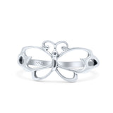 Exquisite Cutout Butterfly Design Oxidized Fashion Band Solid 925 Sterling Silver Thumb Ring (9.6mm)
