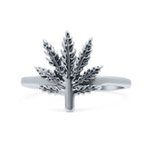 Weed Ring Oxidized Solid 925 Sterling Silver (14.3mm)
