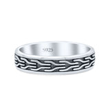 Unique Oxidized Finish Art Spinner Thumb Design Fascinating Band Solid 925 Sterling Silver Thumb Ring (5mm)