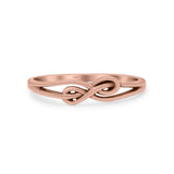 Double Infinity Love Knot Twisted Promise Design Oxidized Ring Band Thumb Ring (4.2mm)