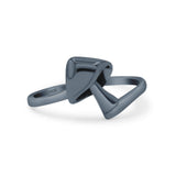 Unique Mushroom Style Artisan Stylish Oxidized Ring Band Thumb Ring (11.8mm)