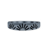 Iconic Sunrise Or Sunset Ring Sunshine New Art Trending Oxidized Band Thumb Ring (4.5mm)