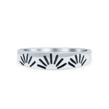 Iconic Sunrise Or Sunset Ring Sunshine New Art Trending Oxidized Band Thumb Ring (4.5mm)