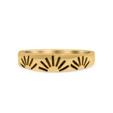 Iconic Sunrise Or Sunset Ring Sunshine New Art Trending Oxidized Band Thumb Ring (4.5mm)