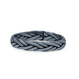 Dainty Braided Celtic Weave Rope Knot Handmade Design Oxidized Band Solid 925 Sterling Silver Thumb Ring (3.6mm)