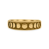 Handmade Vintage Crescent And Full Moon Phases Statement Style Trending Oxidized Band Thumb Ring (5.6mm)