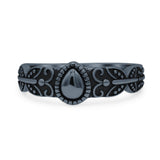 Iconic Butterfly Artisan Design Trending Pear Shape Oxidized Ring Band Thumb Ring (6.7mm)