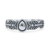 Iconic Butterfly Artisan Design Trending Pear Shape Oxidized Ring Band Thumb Ring (6.7mm)
