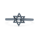 Classic Petite Open Star Of David Inspired Thumb Ring Band (8.7mm)