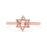 Classic Petite Open Star Of David Inspired Thumb Ring Band (8.7mm)