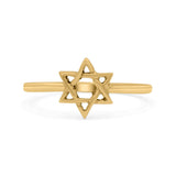 Classic Petite Open Star Of David Inspired Thumb Ring Band (8.7mm)