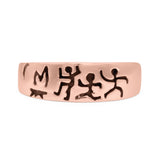 Antiquated Handcrafted Caveman Delicate Artisan Unique Style Oxidized Band Thumb Ring (6.4mm)