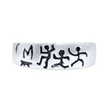 Antiquated Handcrafted Caveman Delicate Artisan Unique Style Oxidized Band Thumb Ring (6.4mm)