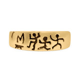 Antiquated Handcrafted Caveman Delicate Artisan Unique Style Oxidized Band Thumb Ring (6.4mm)