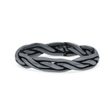 Perfect Braided Design Trinity Weave Knot Oxidized Band Thumb Ring (3.2mm)
