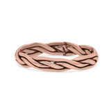 Perfect Braided Design Trinity Weave Knot Oxidized Band Thumb Ring (3.2mm)