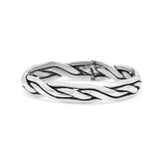 Perfect Braided Design Trinity Weave Knot Oxidized Band Thumb Ring (3.2mm)