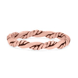 Braided Twisted Rope Dainty Double Band Oxidized Band Thumb Ring (2.8mm)