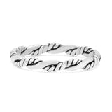 Braided Twisted Rope Dainty Double Band Oxidized Band Thumb Ring (2.8mm)