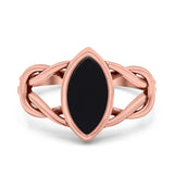 Solitaire Marquise Halo Wedding Engagement Ring Simulated Cubic Zirconia 925 Sterling Silver