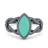 Solitaire Marquise Halo Wedding Engagement Ring Simulated Cubic Zirconia 925 Sterling Silver