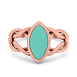 Solitaire Marquise Halo Wedding Engagement Ring Simulated Cubic Zirconia 925 Sterling Silver