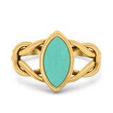 Solitaire Marquise Halo Wedding Engagement Ring Simulated Cubic Zirconia 925 Sterling Silver