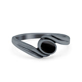 Accent Fashion Bali Design Oval Twisted Band Vintage Wedding Engagement Ring Solid 925 Sterling Silver