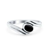 Accent Fashion Bali Design Oval Twisted Band Vintage Wedding Engagement Ring Solid 925 Sterling Silver
