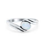 Accent Fashion Bali Design Oval Twisted Band Vintage Wedding Engagement Ring Solid 925 Sterling Silver