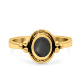 Petite Dainty Round Solitaire Promise Ring Band Oxidized Braided 925 Sterling Silver