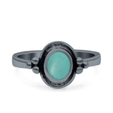 Petite Dainty Round Solitaire Promise Ring Band Oxidized Braided 925 Sterling Silver