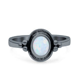 Petite Dainty Round Solitaire Promise Ring Band Oxidized Braided 925 Sterling Silver