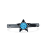 Star Petite Dainty Round Promise Ring Band Oxidized Braided 925 Sterling Silver (8mm)