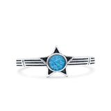 Star Petite Dainty Round Promise Ring Band Oxidized Braided 925 Sterling Silver (8mm)