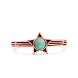 Star Petite Dainty Round Promise Ring Band Oxidized Braided 925 Sterling Silver (8mm)