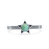 Star Petite Dainty Round Promise Ring Band Oxidized Braided 925 Sterling Silver (8mm)