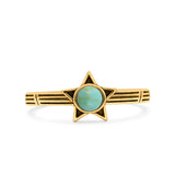 Star Petite Dainty Round Promise Ring Band Oxidized Braided 925 Sterling Silver (8mm)